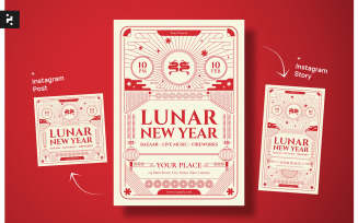 Chinese Lunar New Year Flyer Template