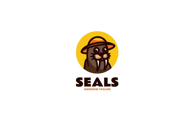 Seals Mascot Cartoon Logo 1 Logo Template