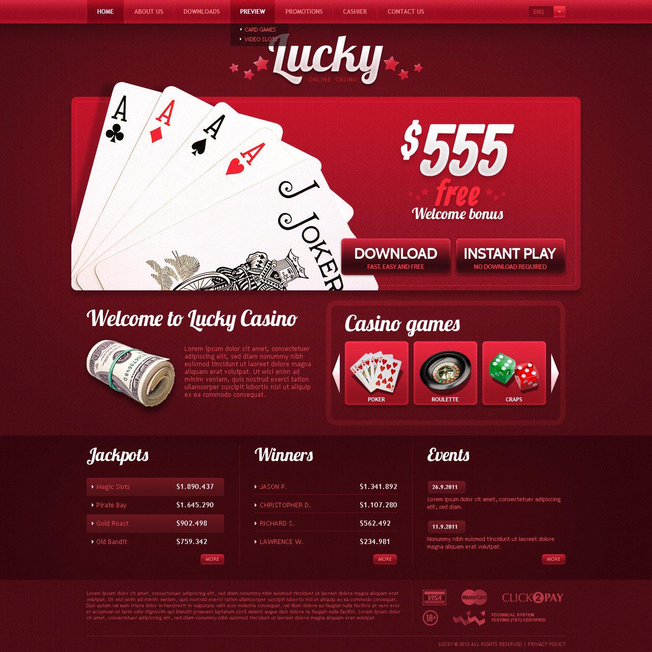 Hemsidemall för online casino #39119 - skärmbild