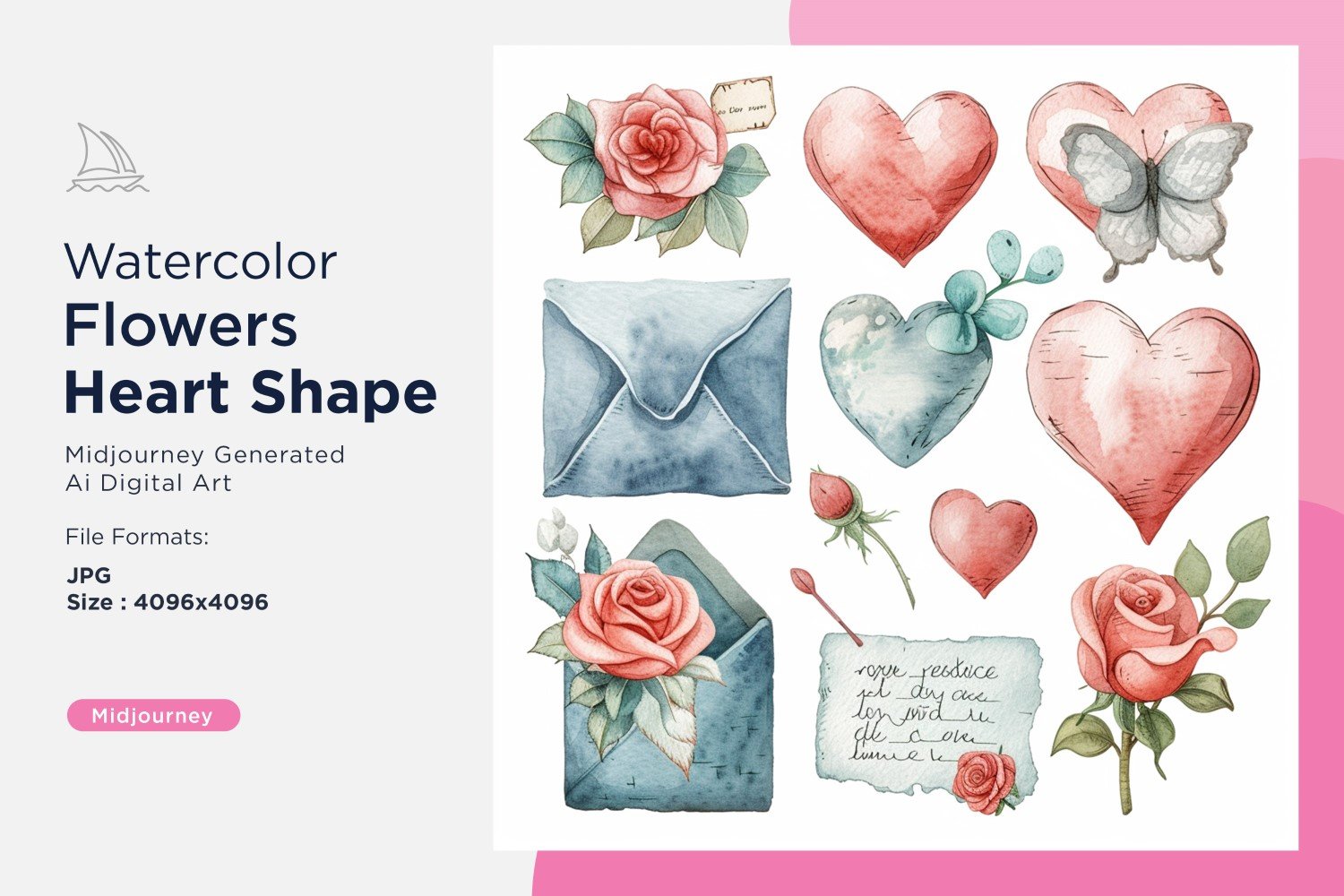 Kit Graphique #391188 Watercolor Flowers Divers Modles Web - Logo template Preview