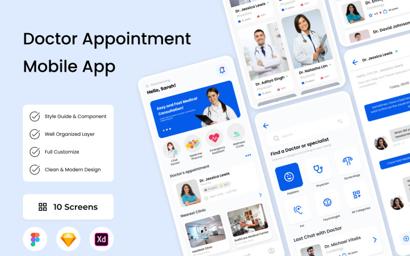 Health - Doctor Appointment Mobile App UI Element