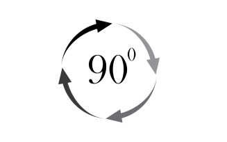 90 degree angle rotation icon symbol logo v14