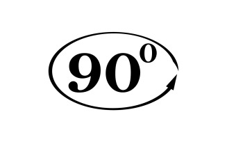 90 degree angle rotation icon symbol logo v36