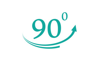 90 degree angle rotation icon symbol logo v42