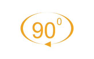 90 degree angle rotation icon symbol logo v49