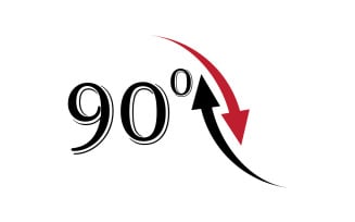90 degree angle rotation icon symbol logo v55