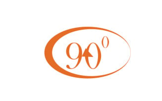 90 degree angle rotation icon symbol logo v6