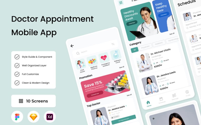 LifeCare - Doctor Appointment Mobile App UI Element