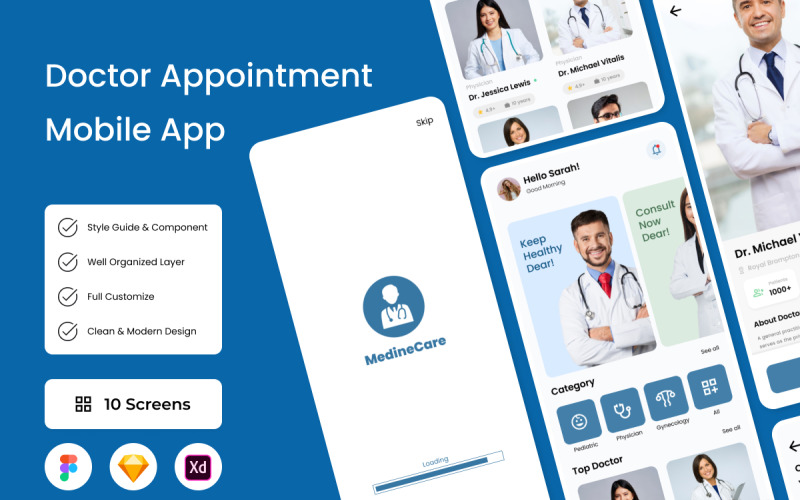 MedineCare - Doctor Appointment Mobile App UI Element