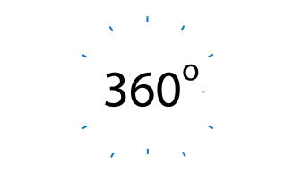 360 degree angle rotation icon symbol logo version v12
