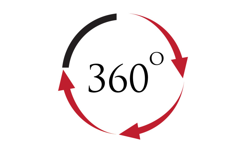 360 degree angle rotation icon symbol logo version v15 Logo Template