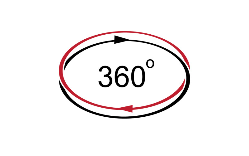 360 degree angle rotation icon symbol logo version v20 Logo Template
