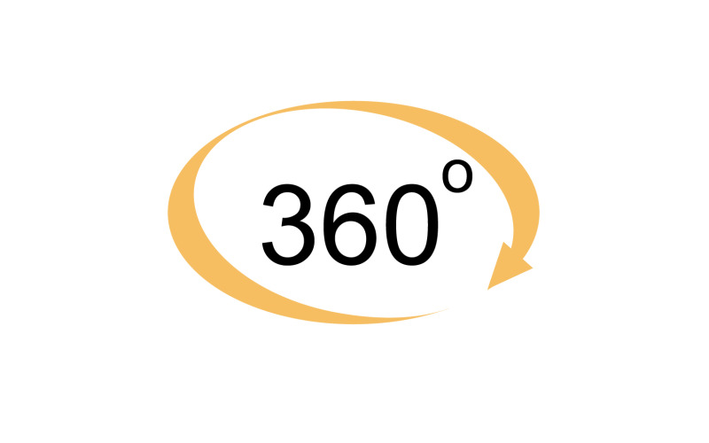 360 degree angle rotation icon symbol logo version v24 Logo Template