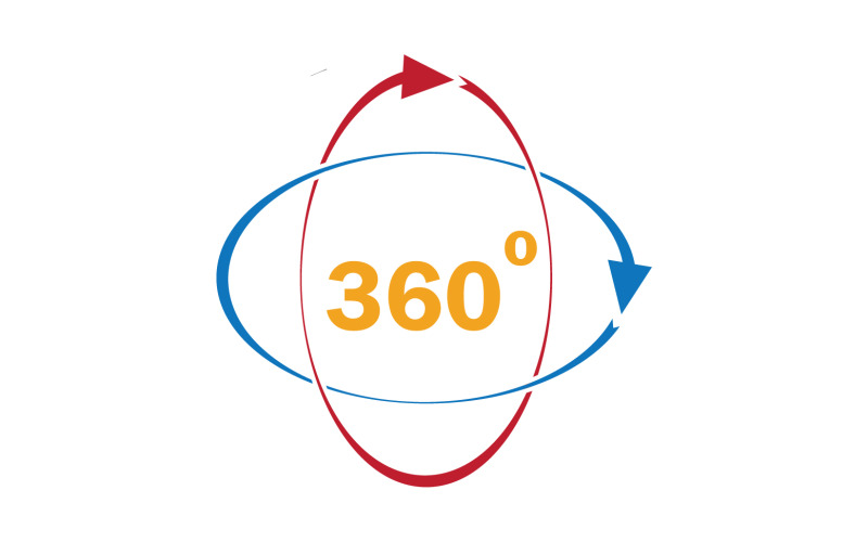 360 degree angle rotation icon symbol logo version v25 Logo Template