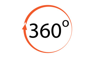 360 degree angle rotation icon symbol logo version v2