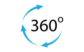 360 degree angle rotation icon symbol logo version v30