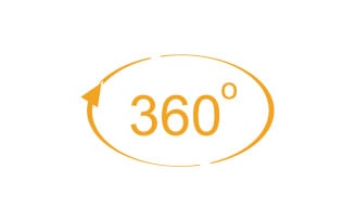 360 degree angle rotation icon symbol logo version v34
