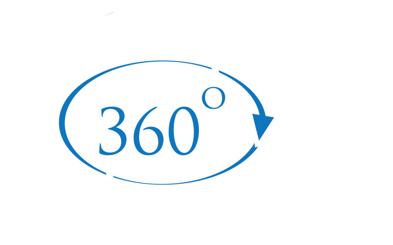 360 degree angle rotation icon symbol logo version v35 Logo Template