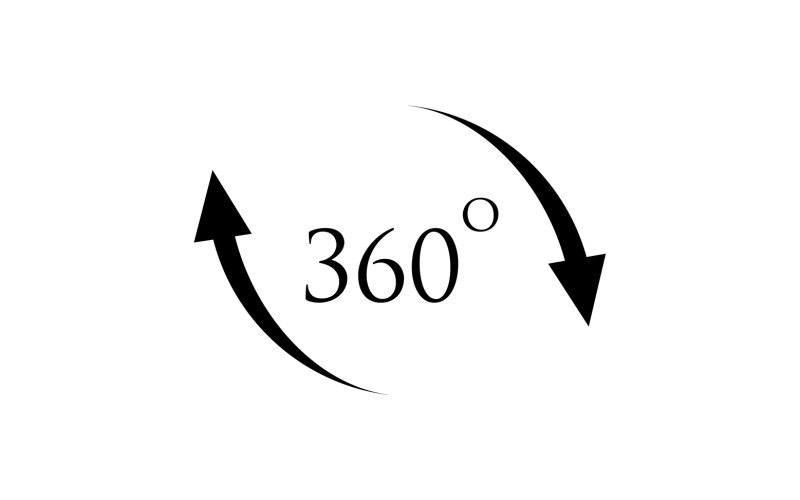 360 degree angle rotation icon symbol logo version v37 Logo Template