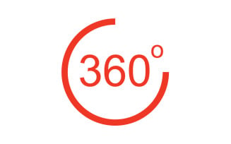 360 degree angle rotation icon symbol logo version v40