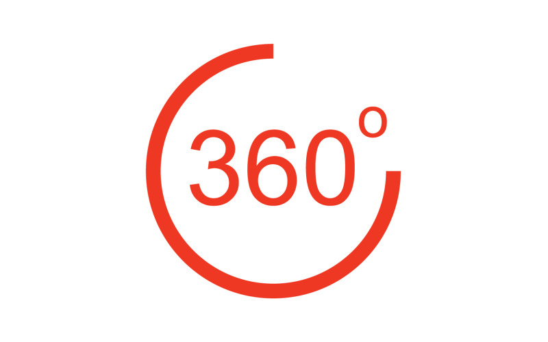 360 degree angle rotation icon symbol logo version v40 Logo Template