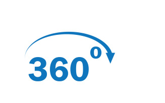 360 degree angle rotation icon symbol logo version v43