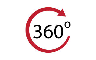 360 degree angle rotation icon symbol logo version v4