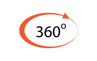 360 degree angle rotation icon symbol logo version v6