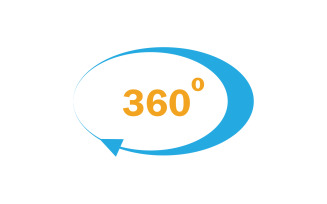 360 degree angle rotation icon symbol logo version v7