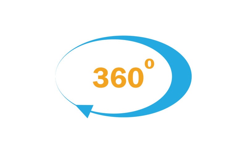 360 degree angle rotation icon symbol logo version v7 Logo Template