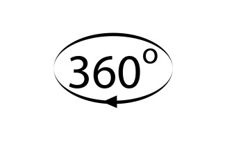 360 degree angle rotation icon symbol logo version v8