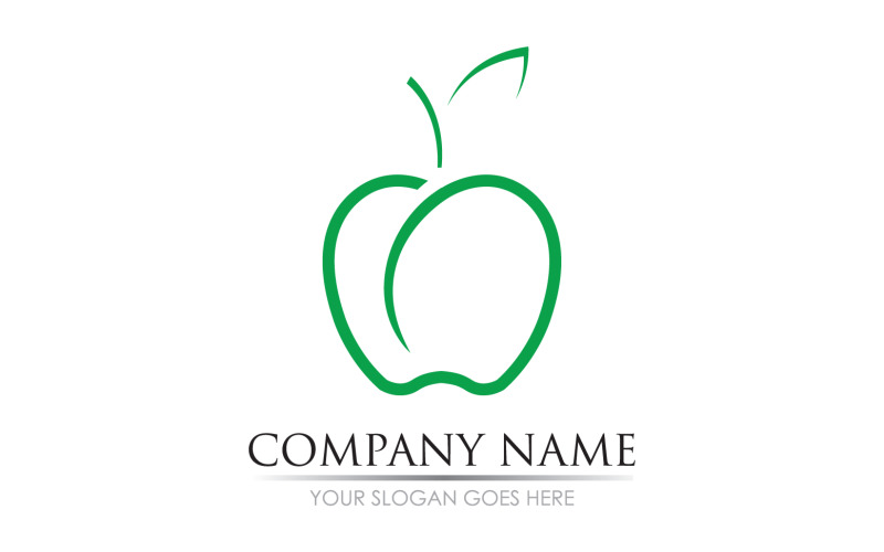 Apple fruits icon symbol logo version v12 Logo Template