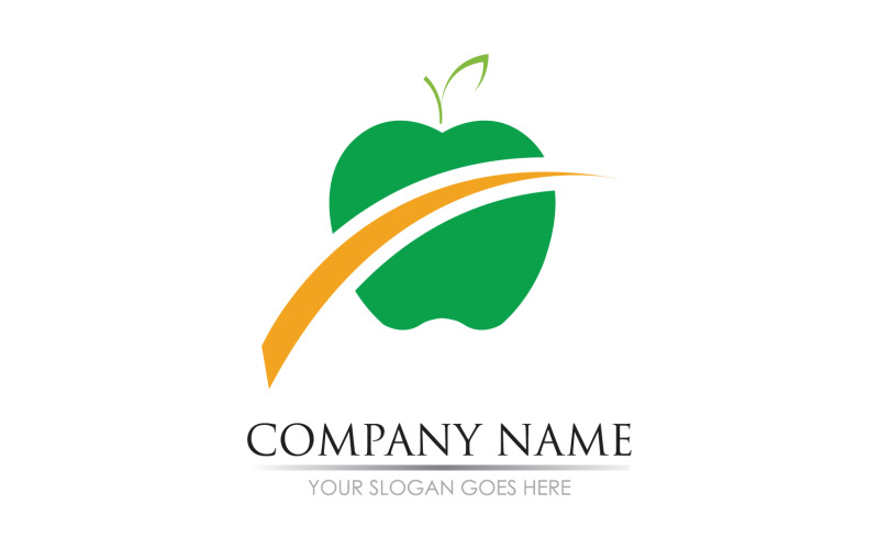 Apple fruits icon symbol logo version v13 Logo Template