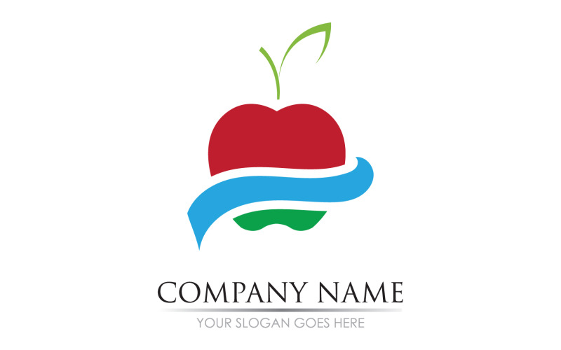 Apple fruits icon symbol logo version v14 Logo Template