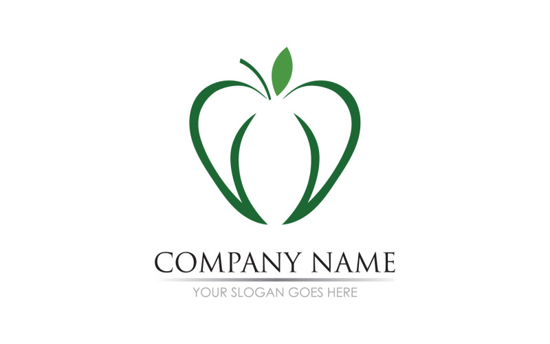 Apple fruits icon symbol logo version v18 Logo Template