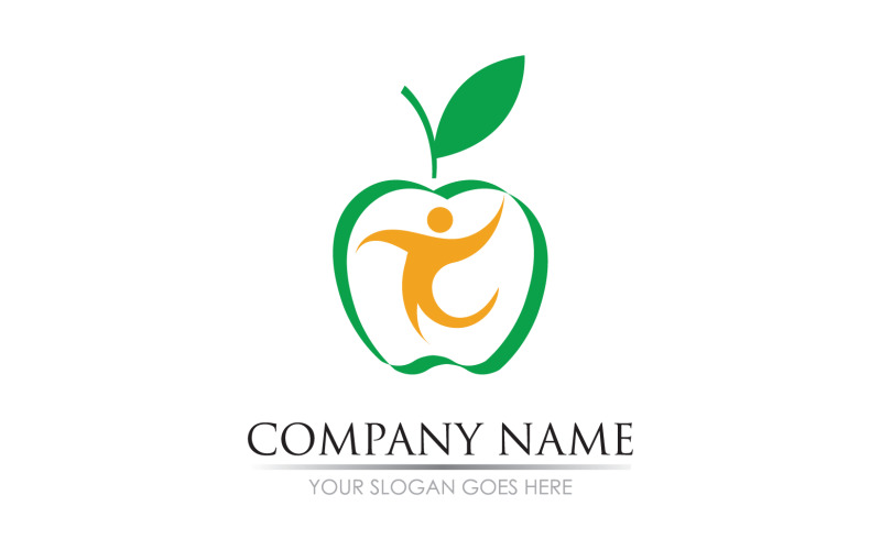 Apple fruits icon symbol logo version v22 Logo Template