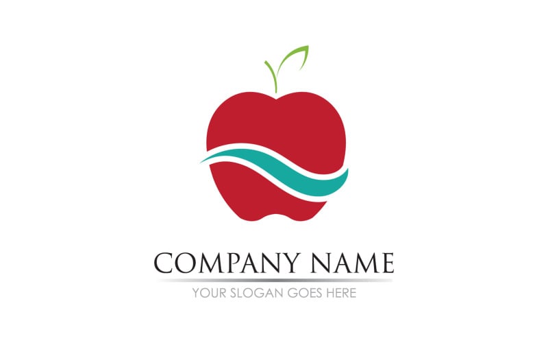 Apple fruits icon symbol logo version v23 Logo Template