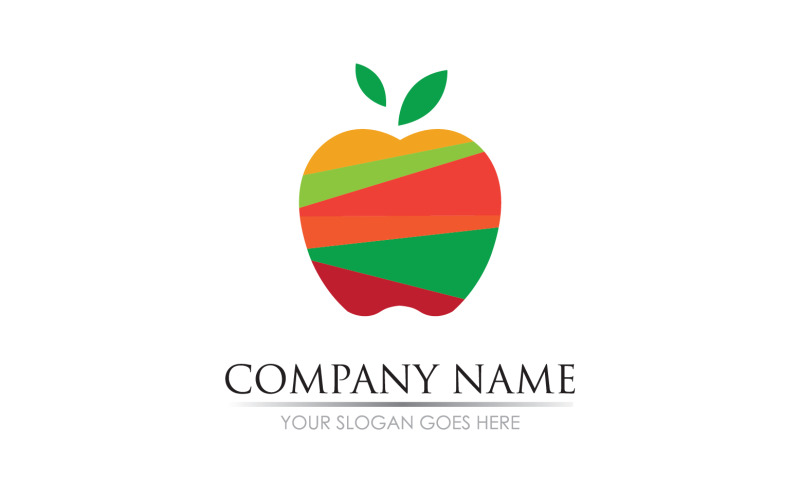 Apple fruits icon symbol logo version v25 Logo Template