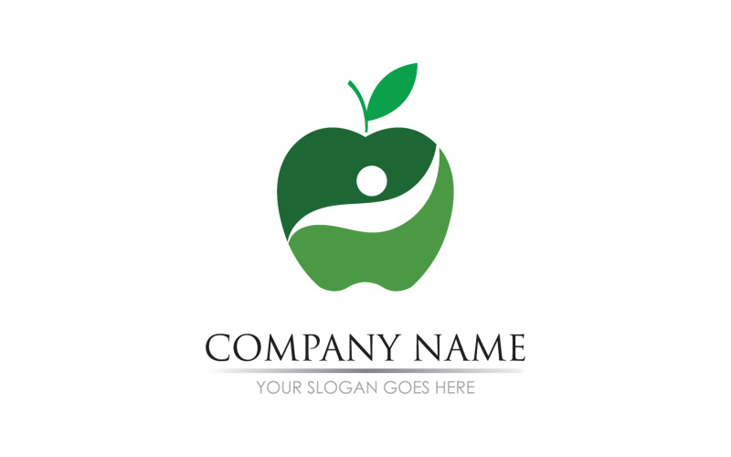 Apple fruits icon symbol logo version v2 Logo Template