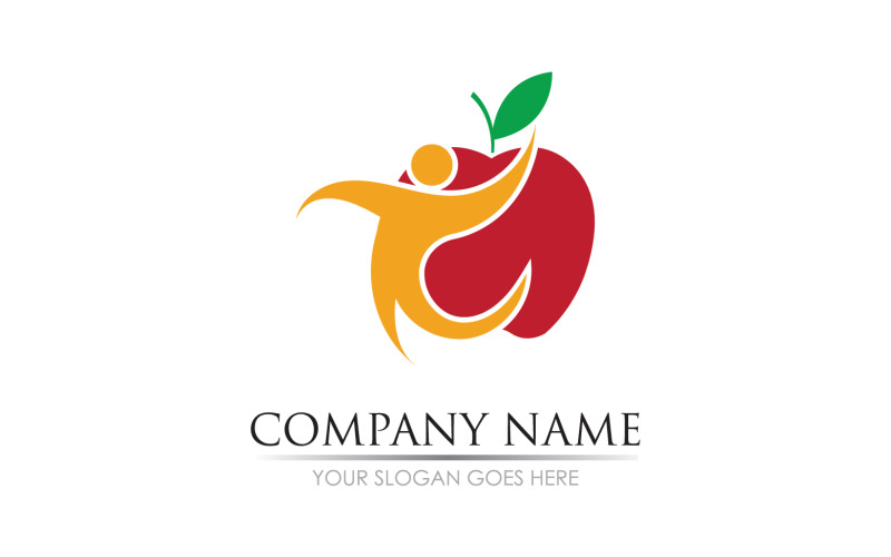 Apple fruits icon symbol logo version v34 Logo Template