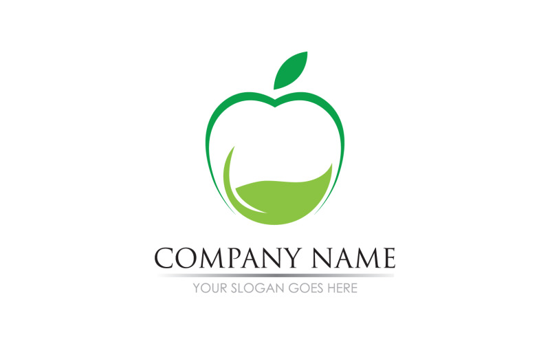 Apple fruits icon symbol logo version v36 Logo Template