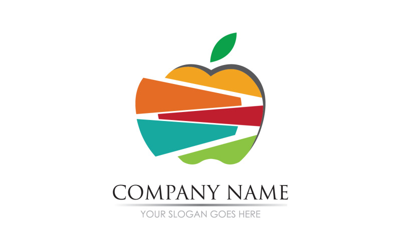 Apple fruits icon symbol logo version v37 Logo Template