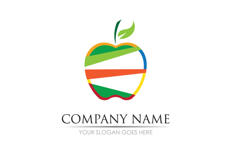 Apple fruits icon symbol logo version v3 Logo Template