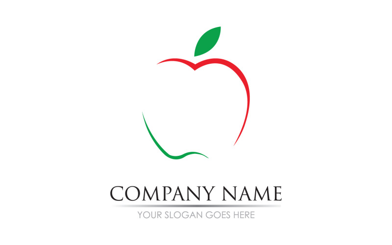 Apple fruits icon symbol logo version v4 Logo Template