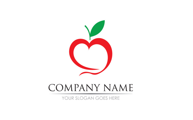 Apple fruits icon symbol logo version v51 Logo Template