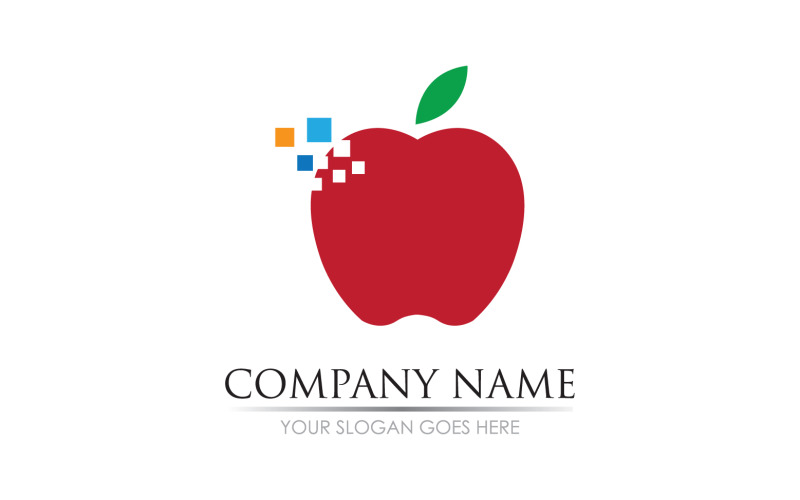 Apple fruits icon symbol logo version v53 Logo Template