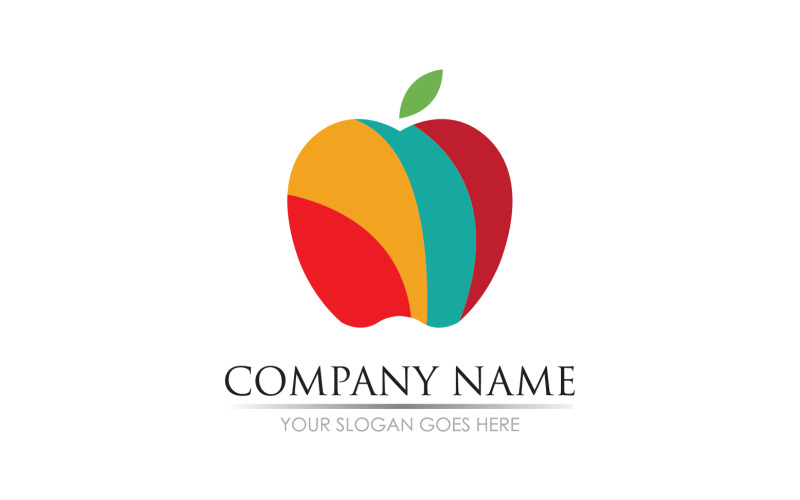 Apple fruits icon symbol logo version v54 Logo Template