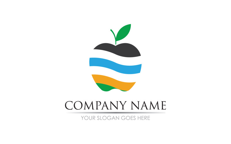 Apple fruits icon symbol logo version v56 Logo Template