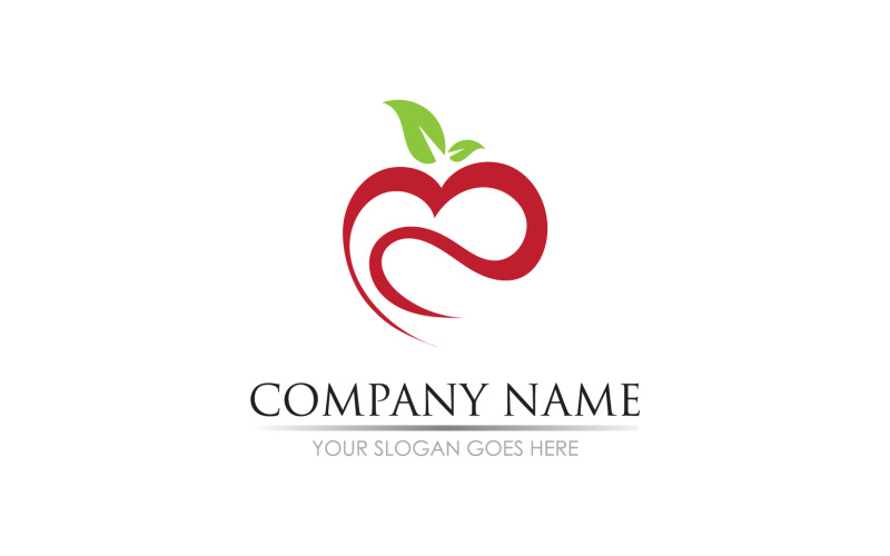 Apple fruits icon symbol logo version v57 Logo Template