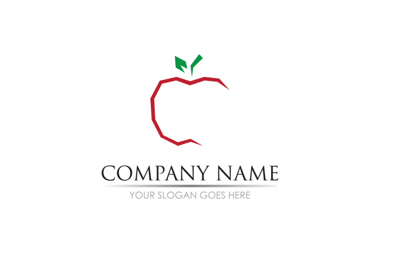 Apple fruits icon symbol logo version v59 Logo Template